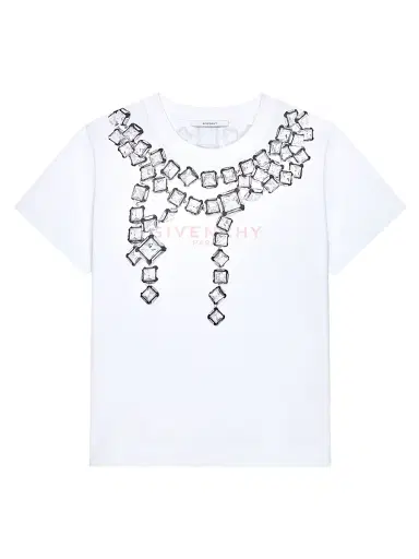 Givenchy Women's T-Shirt in Cotton with Deconstructed Crystals print - White - Size XS | Thumbnail 1 Givenchy Women's T-Shirt in Cotton with Deconstructed Crystals print - White - Size XS | Thumbnail 1
