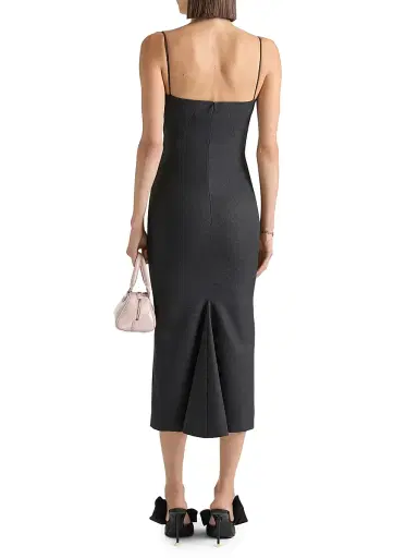 Givenchy Women's Sliced Midi Dress in Wool - Dark Grey | Thumbnail 3 Givenchy Women's Sliced Midi Dress in Wool - Dark Grey | Thumbnail 3