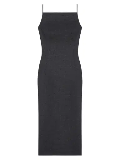 Givenchy Women's Sliced Midi Dress in Wool - Dark Grey | Thumbnail 1 Givenchy Women's Sliced Midi Dress in Wool - Dark Grey | Thumbnail 1