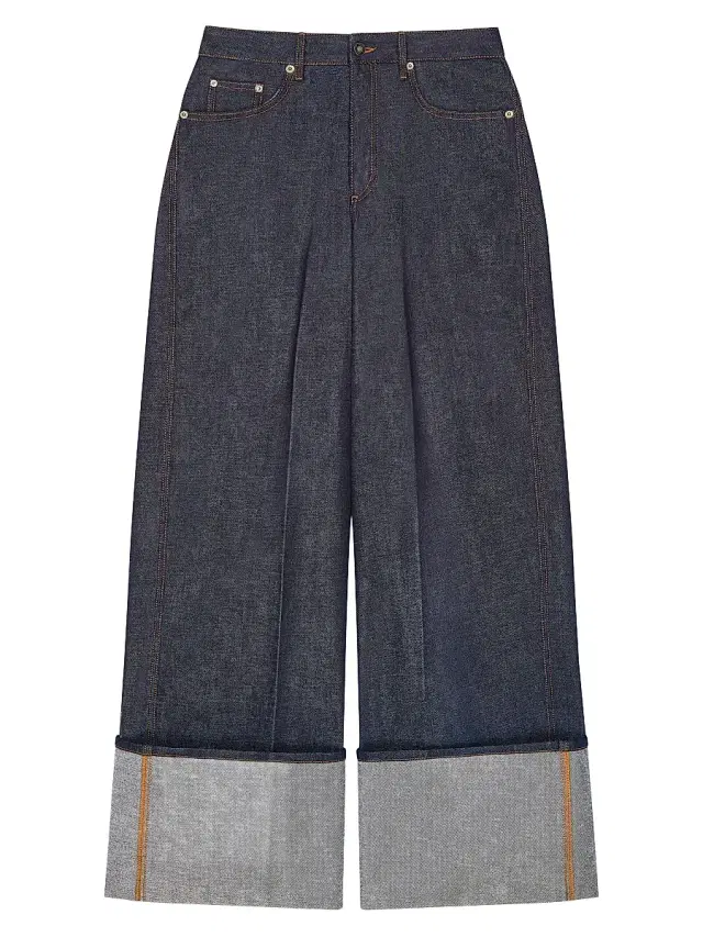 Givenchy Women's Raw Turn-Up Jeans - Dark Blue