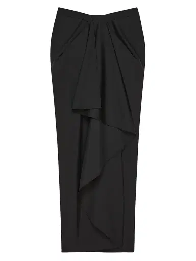 Givenchy Women's Long Wrapped Skirt in Wool and Mohair - Black - Size 10 | Thumbnail 1 Givenchy Women's Long Wrapped Skirt in Wool and Mohair - Black - Size 10 | Thumbnail 1