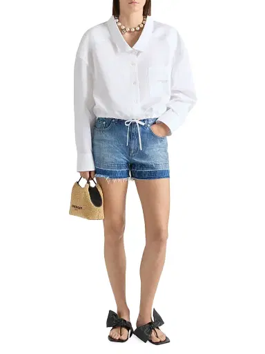 Givenchy Women's Shorts in medium blue denim - Medium Blue - Size 30 | Thumbnail 2 Givenchy Women's Shorts in medium blue denim - Medium Blue - Size 30 | Thumbnail 2