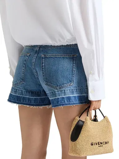 Givenchy Women's Shorts in medium blue denim - Medium Blue - Size 30 | Thumbnail 4 Givenchy Women's Shorts in medium blue denim - Medium Blue - Size 30 | Thumbnail 4