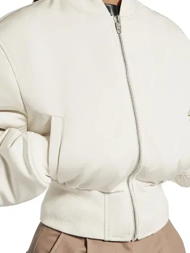 Balenciaga Women's Cropped Bomber Jacket - Ivory - Size 6 | Thumbnail 5 Balenciaga Women's Cropped Bomber Jacket - Ivory - Size 6 | Thumbnail 5