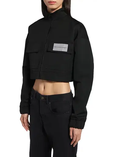 Balenciaga Women's Cropped Tracksuit Jacket - Black - Size 8 | Thumbnail 2 Balenciaga Women's Cropped Tracksuit Jacket - Black - Size 8 | Thumbnail 2