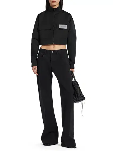 Balenciaga Women's Cropped Tracksuit Jacket - Black - Size 8 | Thumbnail 6 Balenciaga Women's Cropped Tracksuit Jacket - Black - Size 8 | Thumbnail 6