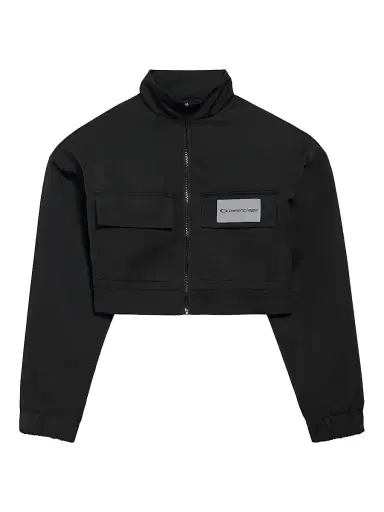 Balenciaga Women's Cropped Tracksuit Jacket - Black - Size 8 | Thumbnail 1 Balenciaga Women's Cropped Tracksuit Jacket - Black - Size 8 | Thumbnail 1