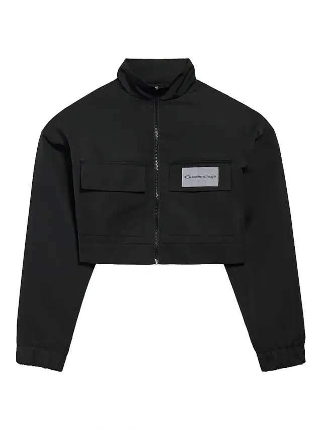 Balenciaga Women's Cropped Tracksuit Jacket - Black