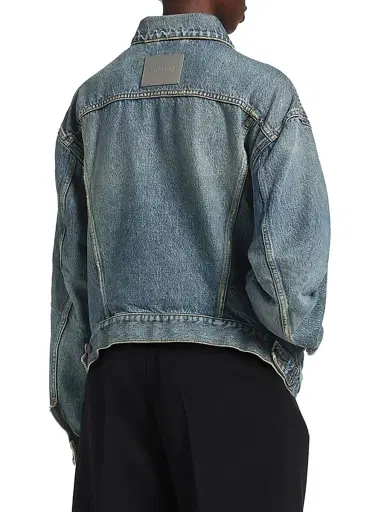 Balenciaga Women's Kick Denim Jacket - Dirty Vintage Blue - Size 6 | Thumbnail 4