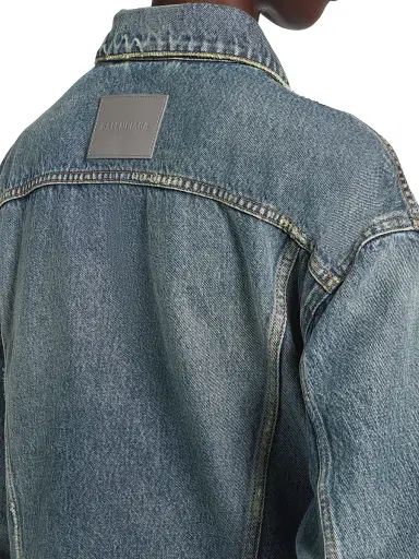 Balenciaga Women's Kick Denim Jacket - Dirty Vintage Blue - Size 6 | Thumbnail 5