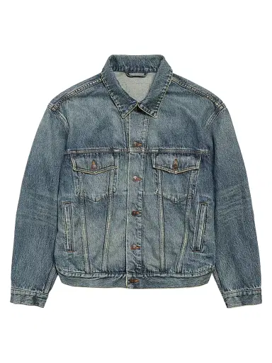 Balenciaga Women's Kick Denim Jacket - Dirty Vintage Blue - Size 6 | Thumbnail 1