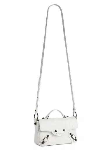 Balenciaga Women's Le City Flap Nano Crossbody Bag - Optic White | Thumbnail 4 Balenciaga Women's Le City Flap Nano Crossbody Bag - Optic White | Thumbnail 4