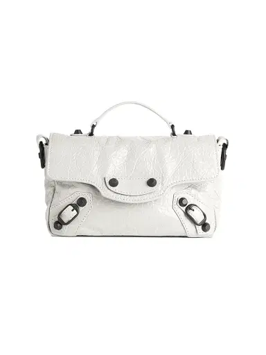 Balenciaga Women's Le City Flap Nano Crossbody Bag - Optic White | Thumbnail 5 Balenciaga Women's Le City Flap Nano Crossbody Bag - Optic White | Thumbnail 5