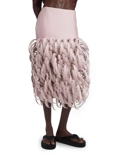 Balenciaga Women's Fluffy Feathers Pencil Skirt - Dusty Pink - Size 00 | Thumbnail 2 Balenciaga Women's Fluffy Feathers Pencil Skirt - Dusty Pink - Size 00 | Thumbnail 2