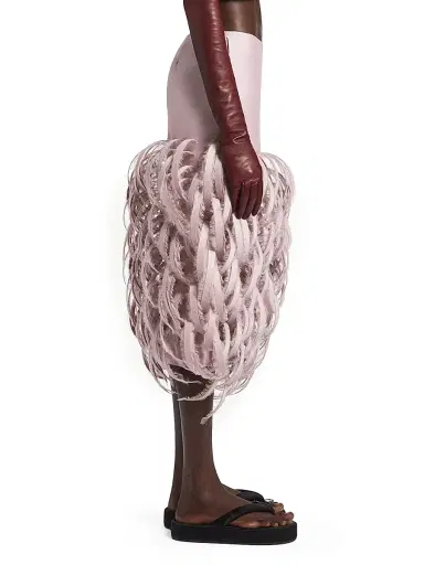 Balenciaga Women's Fluffy Feathers Pencil Skirt - Dusty Pink - Size 00 | Thumbnail 3 Balenciaga Women's Fluffy Feathers Pencil Skirt - Dusty Pink - Size 00 | Thumbnail 3