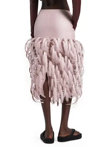 Balenciaga Women's Fluffy Feathers Pencil Skirt - Dusty Pink - Size 00 | Thumbnail 4 Balenciaga Women's Fluffy Feathers Pencil Skirt - Dusty Pink - Size 00 | Thumbnail 4