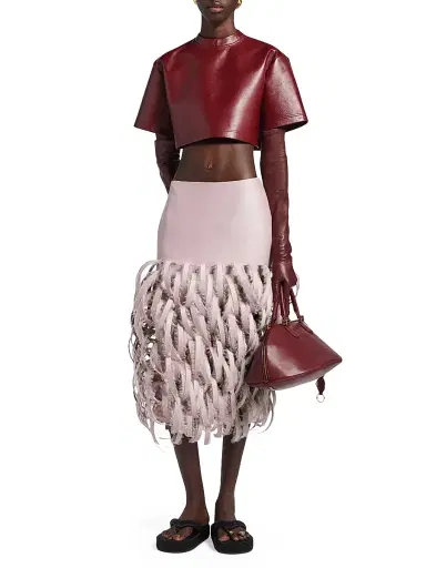 Balenciaga Women's Fluffy Feathers Pencil Skirt - Dusty Pink - Size 00 | Thumbnail 6 Balenciaga Women's Fluffy Feathers Pencil Skirt - Dusty Pink - Size 00 | Thumbnail 6