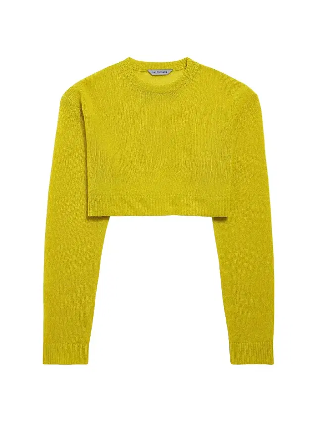 Balenciaga Women's Cropped Crewneck Sweater - Dark Yellow