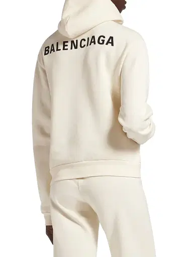 Balenciaga Women's Back Hoodie Medium Fit - Cream - Size XL | Thumbnail 4 Balenciaga Women's Back Hoodie Medium Fit - Cream - Size XL | Thumbnail 4