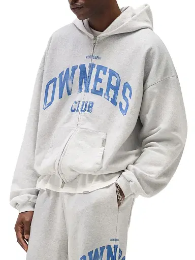 Represent Men's Owners Full-Zip Hoodie - Sprayed Ice Grey Marl - Size XXL | Thumbnail 6 Represent Men's Owners Full-Zip Hoodie - Sprayed Ice Grey Marl - Size XXL | Thumbnail 6