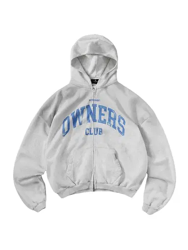 Represent Men's Owners Full-Zip Hoodie - Sprayed Ice Grey Marl - Size XXL | Thumbnail 1 Represent Men's Owners Full-Zip Hoodie - Sprayed Ice Grey Marl - Size XXL | Thumbnail 1