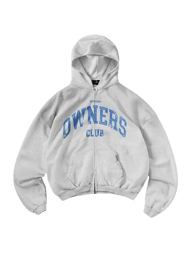 Represent Men's Owners Full-Zip Hoodie - Sprayed Ice Grey Marl