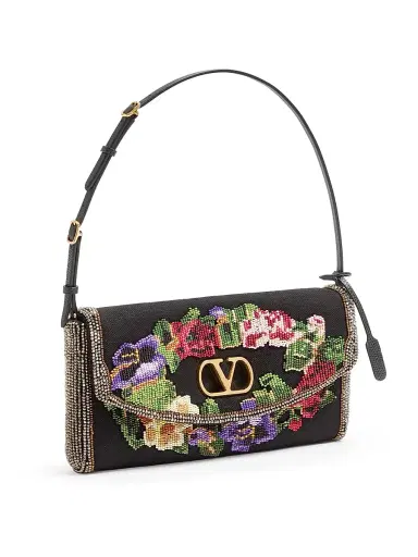 Valentino Garavani Women's Devain Embroidered Shoulder Bag - Multicolored | Thumbnail 2 Valentino Garavani Women's Devain Embroidered Shoulder Bag - Multicolored | Thumbnail 2