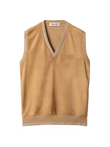 Miu Miu Women's Wool and Suede Vest | Thumbnail 1 Miu Miu Women's Wool and Suede Vest | Thumbnail 1