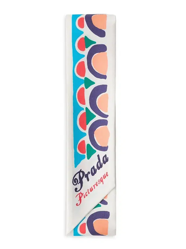 Prada Women's Printed Silk Twill Skinny Scarf - Multicolored