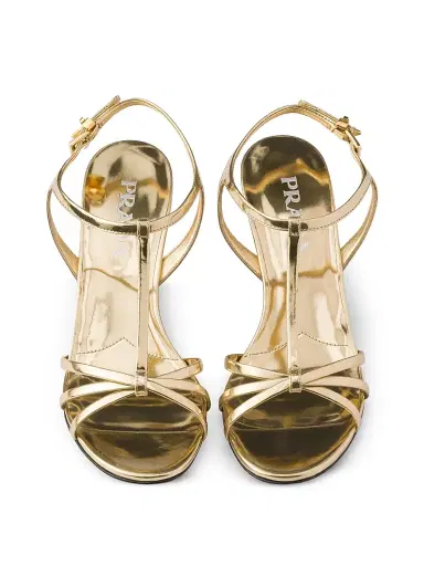 Prada Women's Metallic Leather Sandals - Gold - Size 10 | Thumbnail 4 Prada Women's Metallic Leather Sandals - Gold - Size 10 | Thumbnail 4