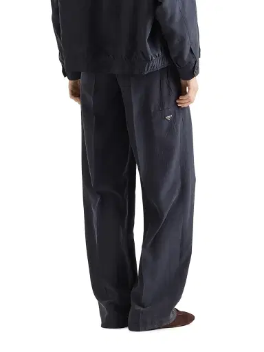 Prada Women's Washed Silk Pants - Blue - Size 8 | Thumbnail 3 Prada Women's Washed Silk Pants - Blue - Size 8 | Thumbnail 3