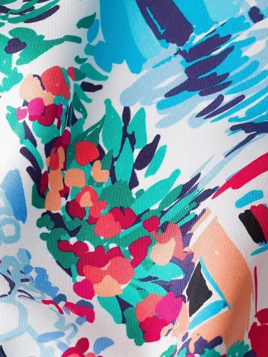 Prada Women's Printed Silk Twill Scarf - Blue | Thumbnail 3
