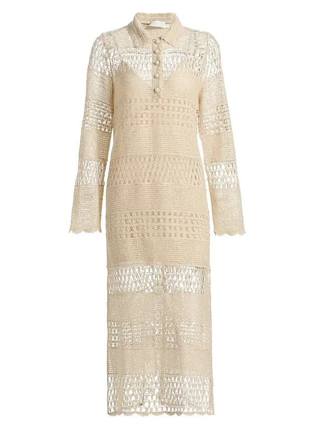Zimmermann Women's Wanderlust Sun Crochet Maxi Dress - Natural