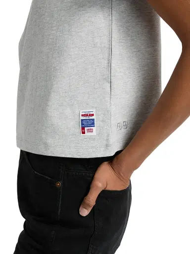 Ksubi Women's Plaid Logo Shrunken T-Shirt - Grey | Thumbnail 6 Ksubi Women's Plaid Logo Shrunken T-Shirt - Grey | Thumbnail 6