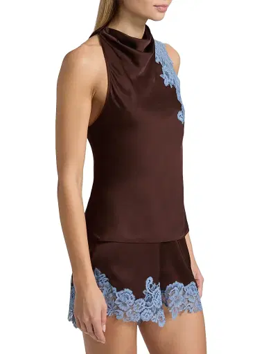 A.L.C. Women's Rose Lace-Trim Satin Top | Thumbnail 4 A.L.C. Women's Rose Lace-Trim Satin Top | Thumbnail 4