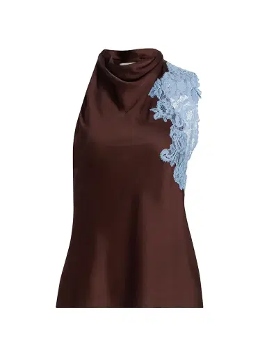 A.L.C. Women's Rose Lace-Trim Satin Top | Thumbnail 1 A.L.C. Women's Rose Lace-Trim Satin Top | Thumbnail 1