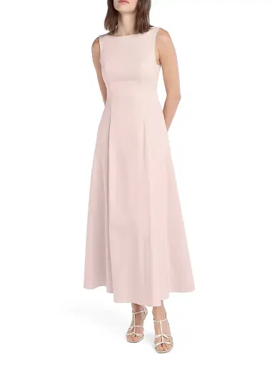 Favorite Daughter Women's Catherine Stretch-Poplin Boatneck Midi-Dress - Pale Pink - Size Small | Thumbnail 2