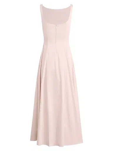 Favorite Daughter Women's Catherine Stretch-Poplin Boatneck Midi-Dress - Pale Pink - Size Small | Thumbnail 5
