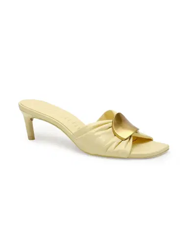 Cult Gaia Women's Amina 55MM Leather Kitten-Heel Sandals - Buttercream - Size 9.5 | Thumbnail 2