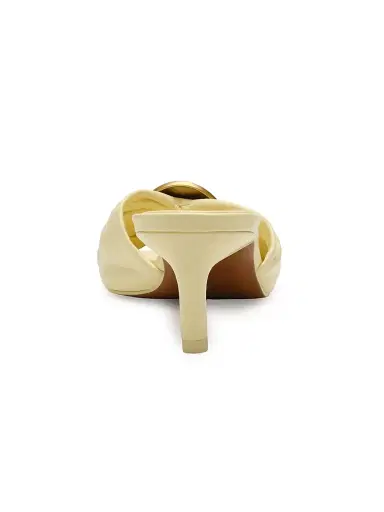 Cult Gaia Women's Amina 55MM Leather Kitten-Heel Sandals - Buttercream - Size 9.5 | Thumbnail 3