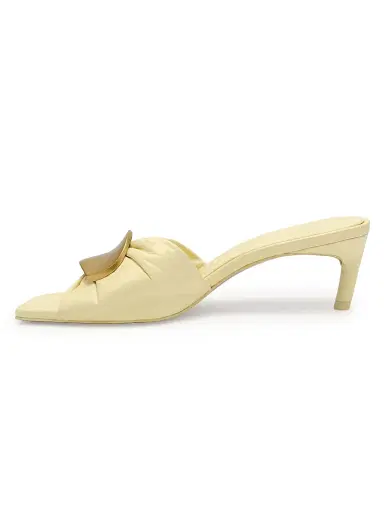 Cult Gaia Women's Amina 55MM Leather Kitten-Heel Sandals - Buttercream - Size 9.5 | Thumbnail 4