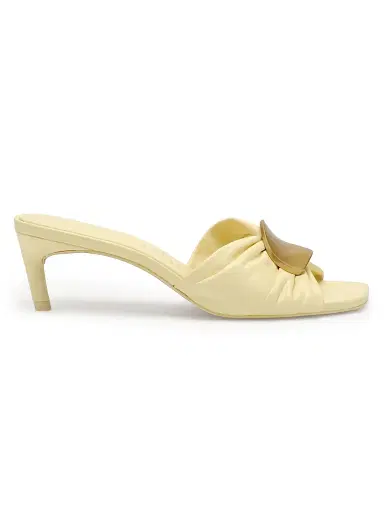 Cult Gaia Women's Amina 55MM Leather Kitten-Heel Sandals - Buttercream - Size 9.5 | Thumbnail 1