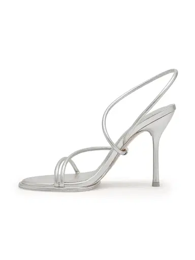 Cult Gaia Women's Candace 100MM Leather Sandals - Silver - Size 11 | Thumbnail 4 Cult Gaia Women's Candace 100MM Leather Sandals - Silver - Size 11 | Thumbnail 4