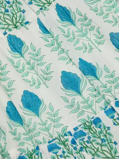 Ro's Garden Women's Daphne Floral Cotton Midi-Dress - Blue - Size XL | Thumbnail 7 Ro's Garden Women's Daphne Floral Cotton Midi-Dress - Blue - Size XL | Thumbnail 7