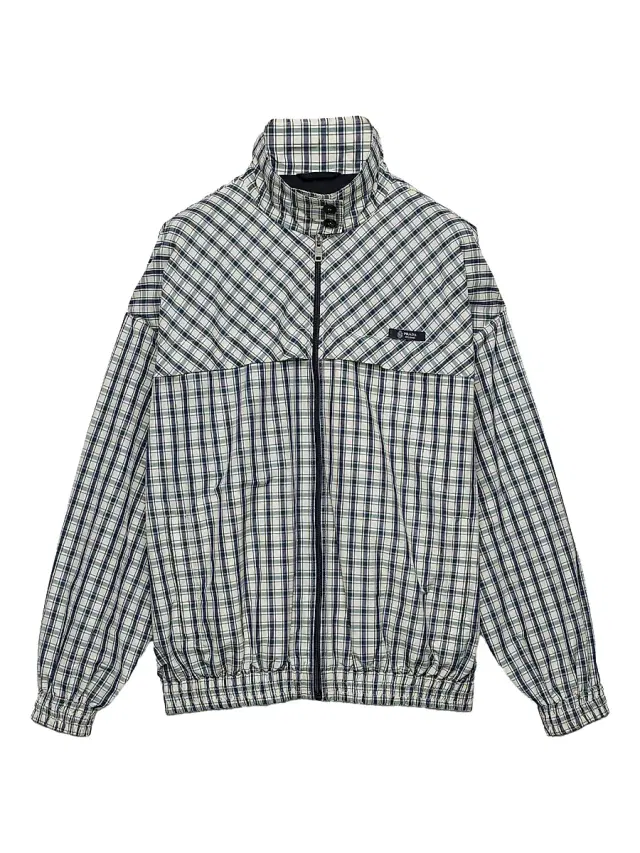 Women's Checked Chambray Blouson Jacket - Beige Multi
