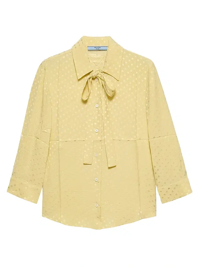 Prada Women's Polka-Dot Satin Shirt - Yellow