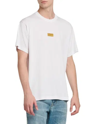 Versace Jeans Couture Men's Logo Hardware T-Shirt - White Gold - Size Small | Thumbnail 4