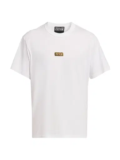 Versace Jeans Couture Men's Logo Hardware T-Shirt - White Gold - Size Small | Thumbnail 1