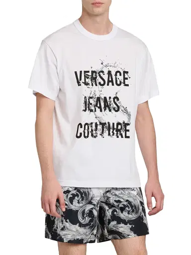 Versace Jeans Couture Men's Logo Wave T-Shirt - White - Size XS | Thumbnail 4 Versace Jeans Couture Men's Logo Wave T-Shirt - White - Size XS | Thumbnail 4