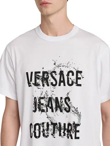 Versace Jeans Couture Men's Logo Wave T-Shirt - White - Size XS | Thumbnail 6 Versace Jeans Couture Men's Logo Wave T-Shirt - White - Size XS | Thumbnail 6